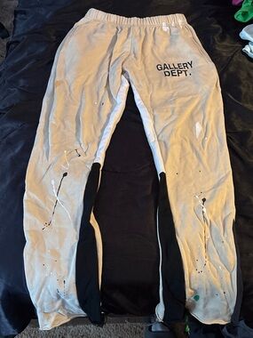 Gallery Dept beige drawstring lounge sweats with logo tag